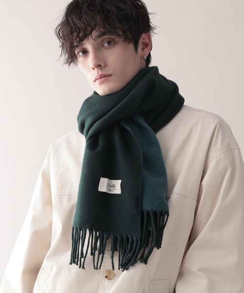 A-KRIS ブルー大判マフラー　【未使用】 Man ブルー カシミア ミックス ガーゼ マフラー X9MF2519630XTKPZU809
