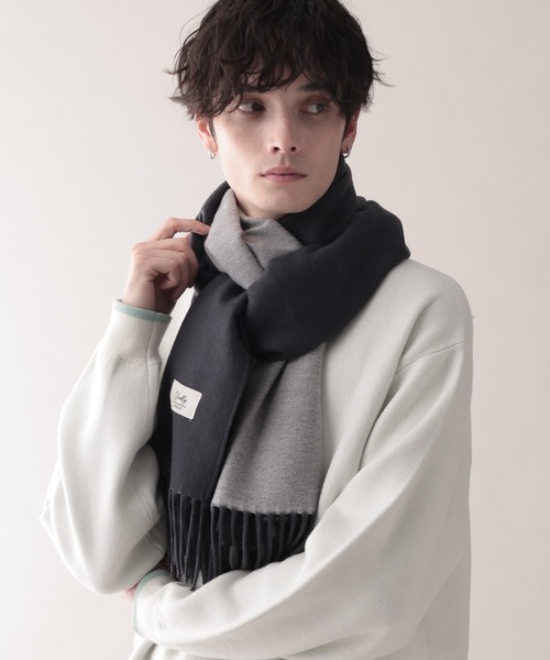 RAGEBLUE（レイジブルー） マフラー 「WASHABLE」REVERSIBLE CASHMERE