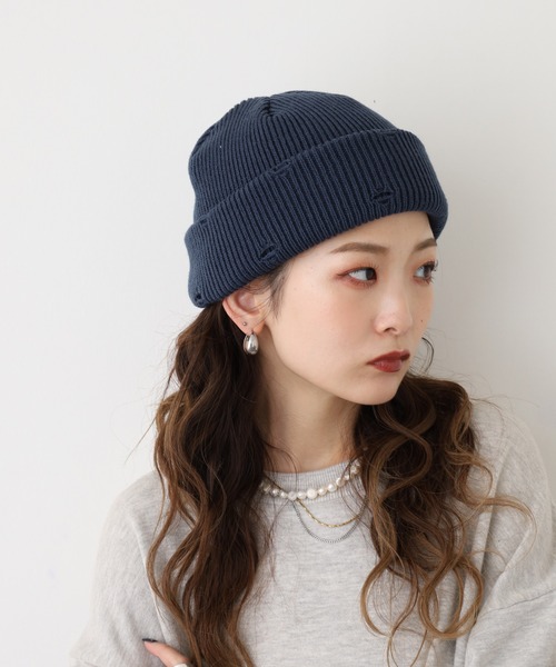 TESTIFY ニット帽 ニットキャップ ダメージウォッチ メンズ レディース