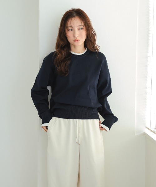 DONOBAN ニット DONOBAN（ドノバン） ニット セーター バイカラーハーフジップニット