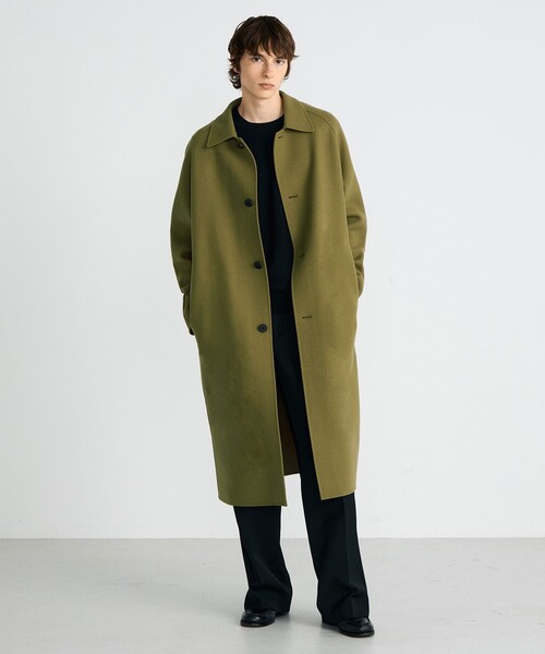 ベイジ　黒 ダブルフェイスロングコート FOUNDATIONS】ダブルフェイスカシミヤ ロングコート / JOSEPH