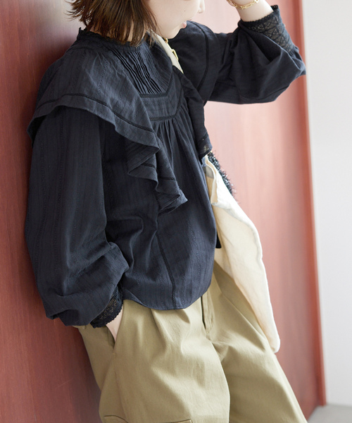 新品　SLOBE IENA 　長袖ブラウス　Freeサイズ SLOBE IENA（スローブイエナ） 長袖ブラウス FREE ブラック レディース