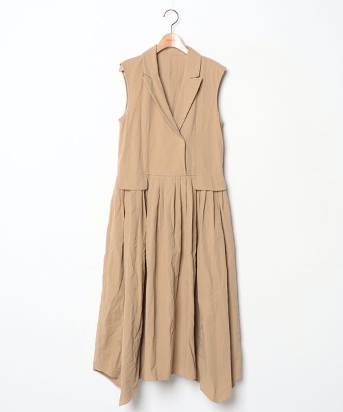 タグ付き新品【allureville】ベージュ ノースリーブ フレアワンピース allureville（アルアバイル） ノースリーブワンピース 1 ベージュ