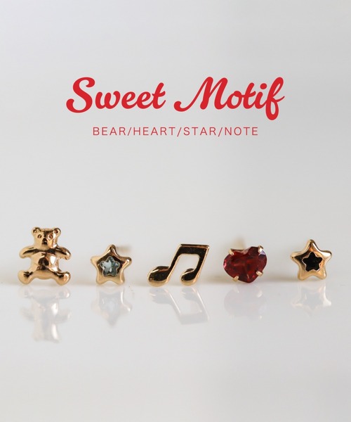 cui-cui（キュイキュイ） ピアス ゴールド ベア / スター ピアス