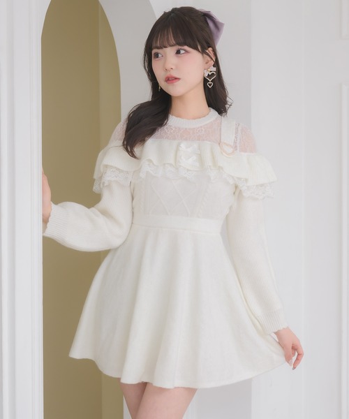 ROJITA（ロジータ） ワンピース ケーブルラメニットワンピース