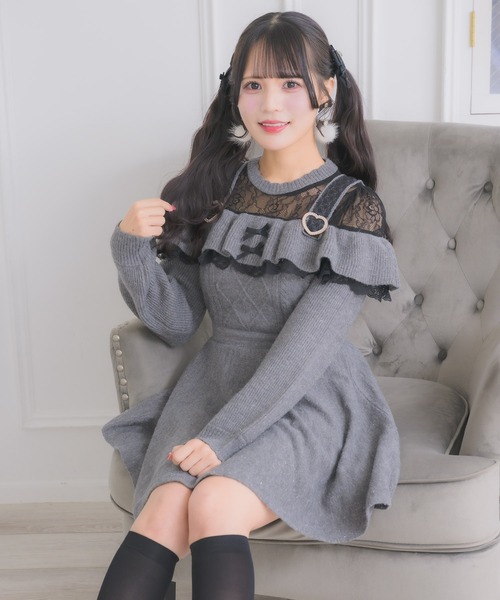 ROJITA（ロジータ） ワンピース ケーブルラメニットワンピース