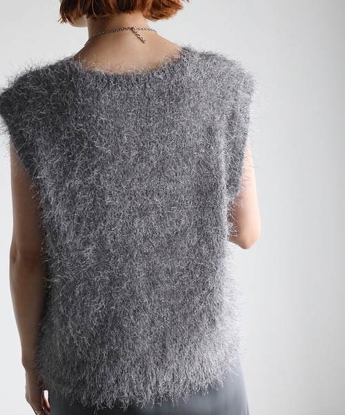 「meilmada」 ニットベスト FREE グレー レディース_画像4