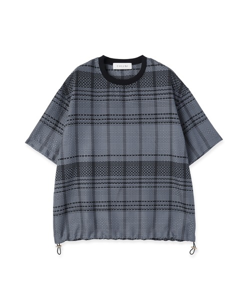 CULLNI（クルニ） tシャツ Sheer Tile Check Drawstring Short Sleeve