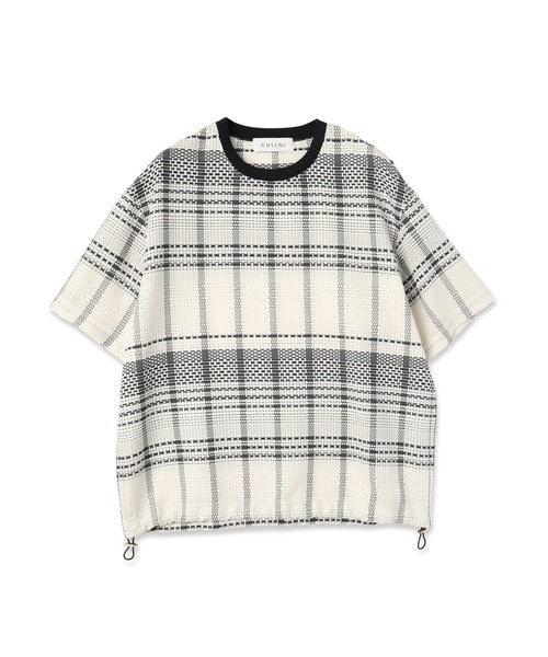 CULLNI（クルニ） tシャツ Sheer Tile Check Drawstring Short Sleeve