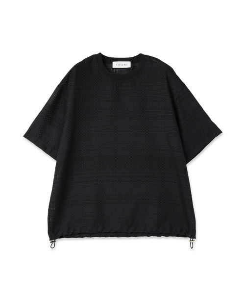 CULLNI（クルニ） tシャツ Sheer Tile Check Drawstring Short Sleeve