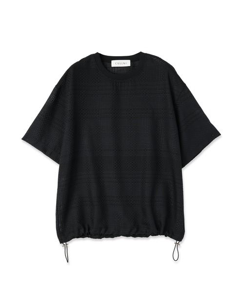 CULLNI（クルニ） tシャツ Sheer Tile Check Drawstring Short Sleeve