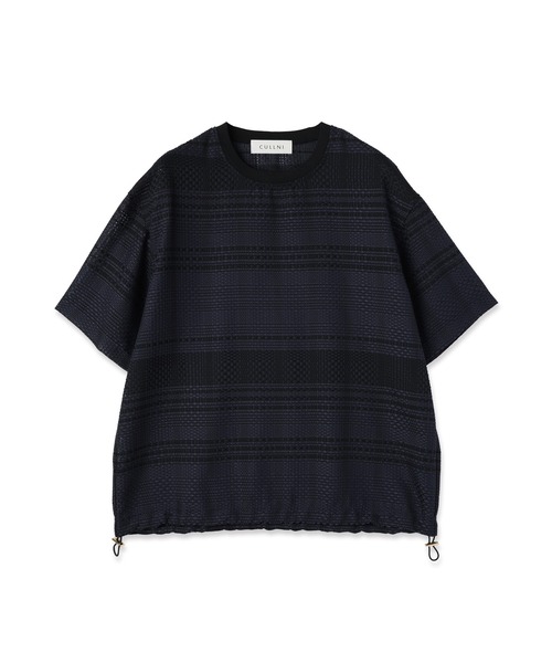 CULLNI（クルニ） tシャツ Sheer Tile Check Drawstring Short Sleeve