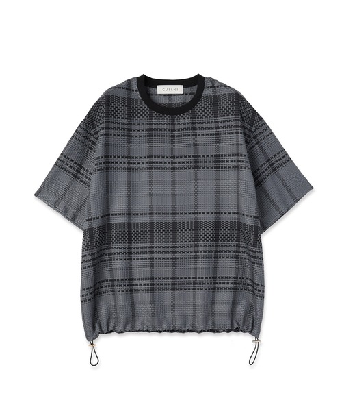 CULLNI（クルニ） tシャツ Sheer Tile Check Drawstring Short Sleeve