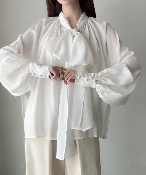 「Meiru」 長袖ブラウス MEDIUM ホワイト レディース_画像5