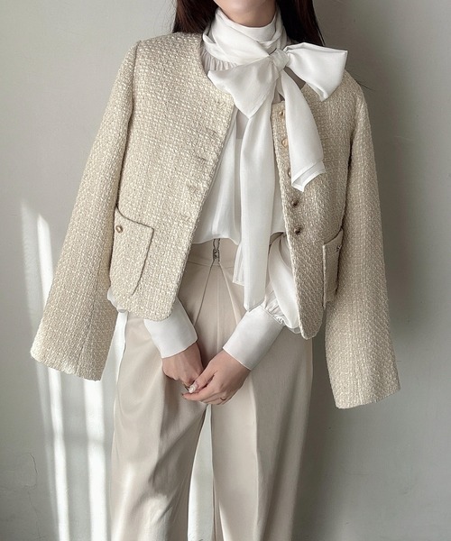 「Meiru」 長袖ブラウス MEDIUM ホワイト レディース_画像7