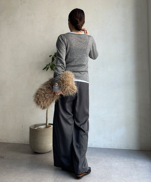 「DouDou」 パンツ FREE グレー レディースの画像