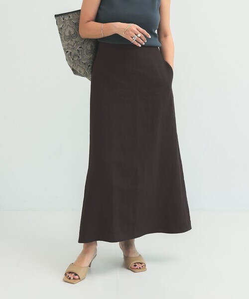 Demi-Luxe BEAMS リネン シンプルロングスカート .M ♡36 Demi-Luxe BEAMS（デミルクス ビームス） ロング スカート シンプル