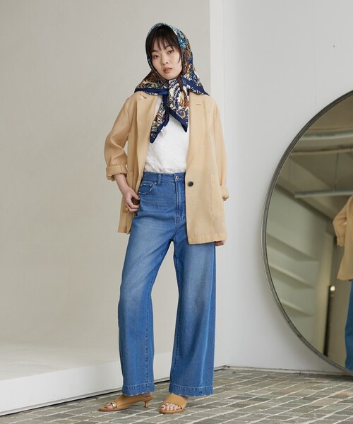 INDIVI GALLEST ジャケット テーラードジャケット シアーシャツ