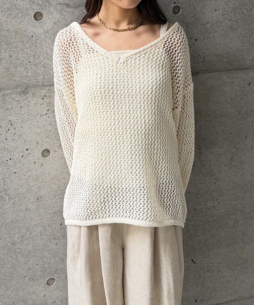 C.E（シーイー）2019SS KNIT MESH CREW メッシュニット CIEL'AIR（シエルエアー） ニット セーター 「SET ITEM」MESH KNIT SET