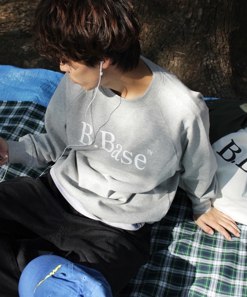 「BROKEN BASE」 スウェットカットソー LARGE スミクロ メンズ_画像4