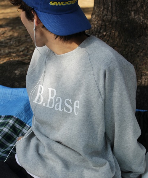 「BROKEN BASE」 スウェットカットソー LARGE スミクロ メンズ_画像6