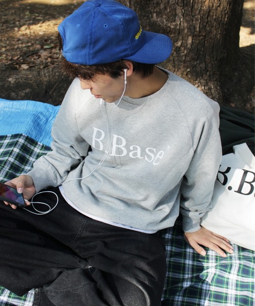 「BROKEN BASE」 スウェットカットソー LARGE スミクロ メンズ_画像7