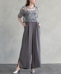 パーティードレス パンツドレス フラワーモチー...の詳細画像4