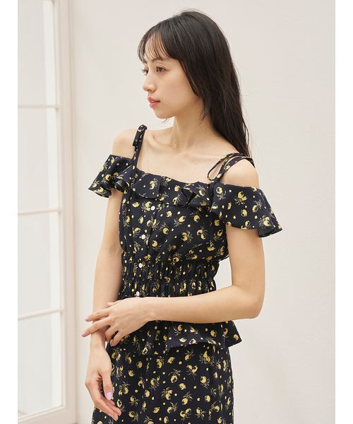 SNIDEL（スナイデル） ブラウス シャツ Sustainableフルーツプリント 