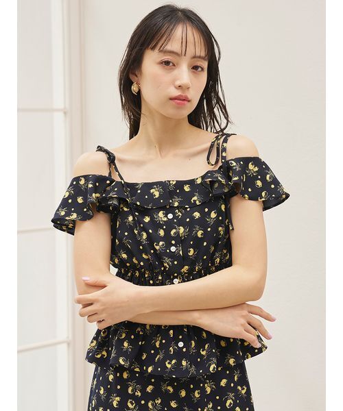 SNIDEL（スナイデル） ブラウス シャツ Sustainableフルーツプリント