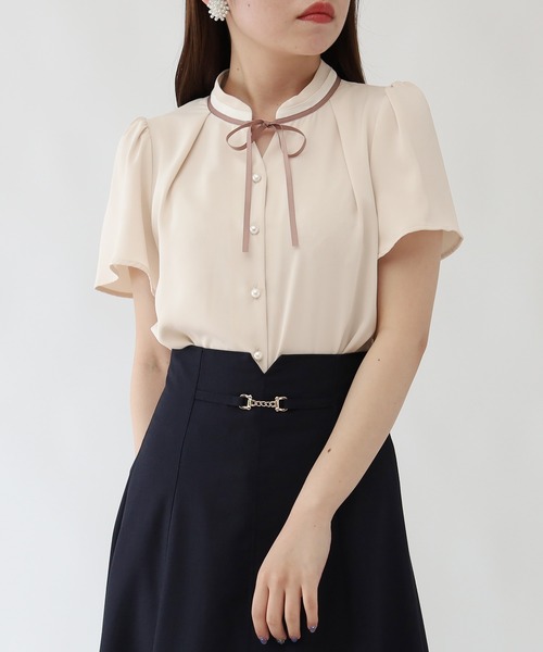 「ASTORIA ODIER」 半袖ブラウス SMALL ベージュ レディース_画像6