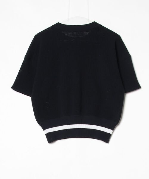 「FRED PERRY」 半袖ニット 10 ネイビー レディース_画像2