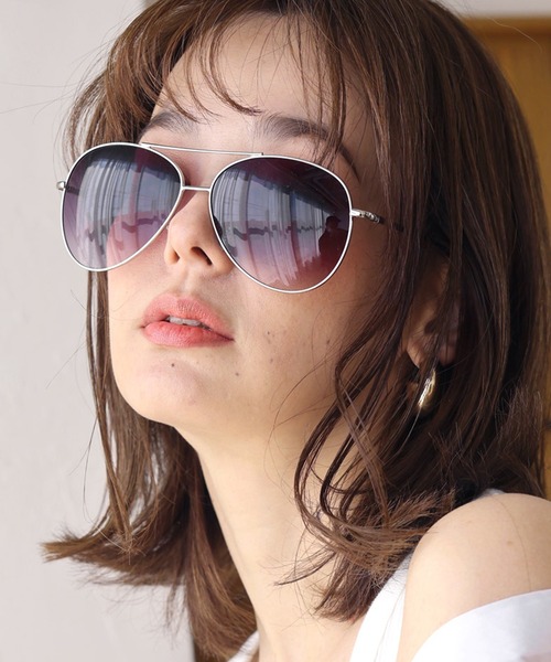 ORNITE. サングラス uvカット ティアドロップサングラス カラーレンズ