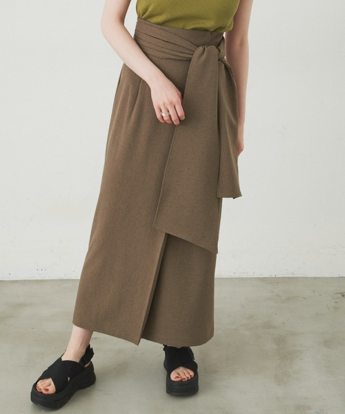 「hinari」 ロングスカート MEDIUM ブラック レディース_画像7