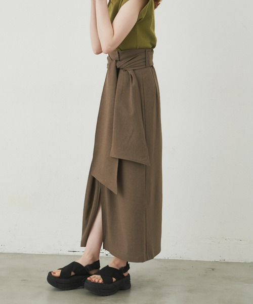 「hinari」 ロングスカート MEDIUM ブラック レディース_画像8