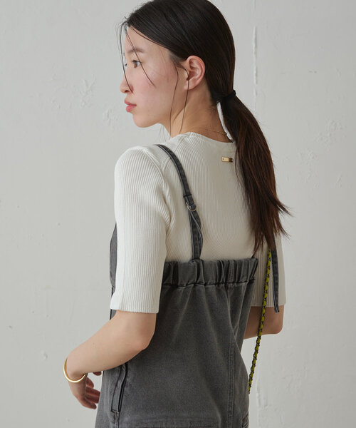 「LOUNGEDRESS」 7分袖ニット FREE ブラウン レディース_画像3
