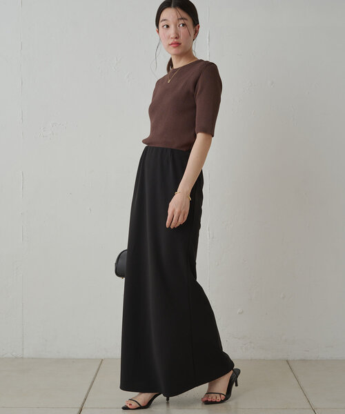 「LOUNGEDRESS」 7分袖ニット FREE ブラウン レディース_画像4