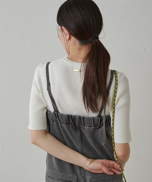 「LOUNGEDRESS」 7分袖ニット FREE ブラウン レディース_画像6