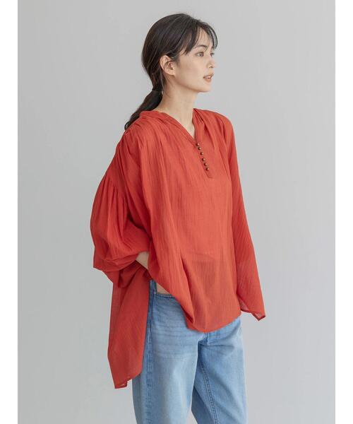 「AMERICAN HOLIC」 長袖ブラウス M ライトグレー レディース_画像4