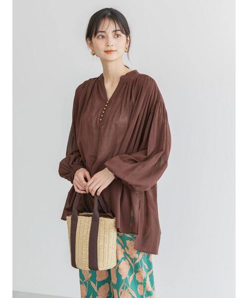 「AMERICAN HOLIC」 長袖ブラウス M ライトグレー レディース_画像5