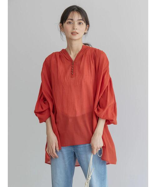 「AMERICAN HOLIC」 長袖ブラウス M ライトグレー レディース_画像6