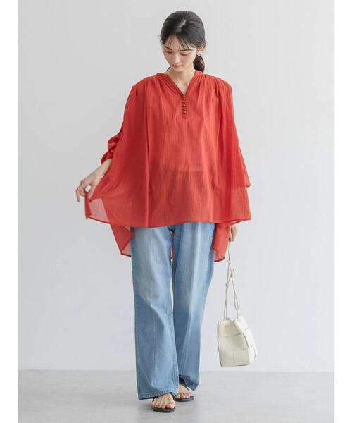 「AMERICAN HOLIC」 長袖ブラウス M ライトグレー レディース_画像9