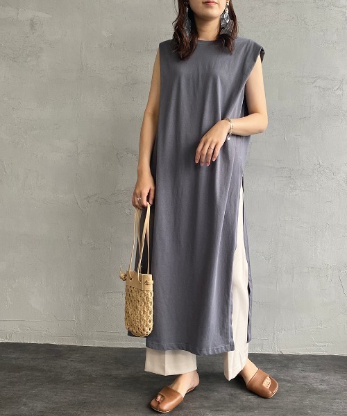 Tシャツ Tシャツ Jf Ready Made ジェイエフレディメイド サイドスリットロング丈カットノースリーブワンピース Zozotown Paypayモール店 通販 Paypayモール