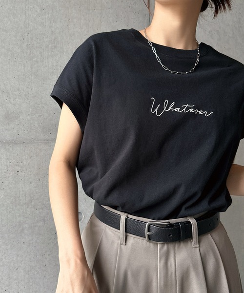 ◆フレンチスリーブ天竺Ｔシャツ フレンチスリーブTシャツ《スビン綿MIX天竺/A-GIRL'S 》｜INED