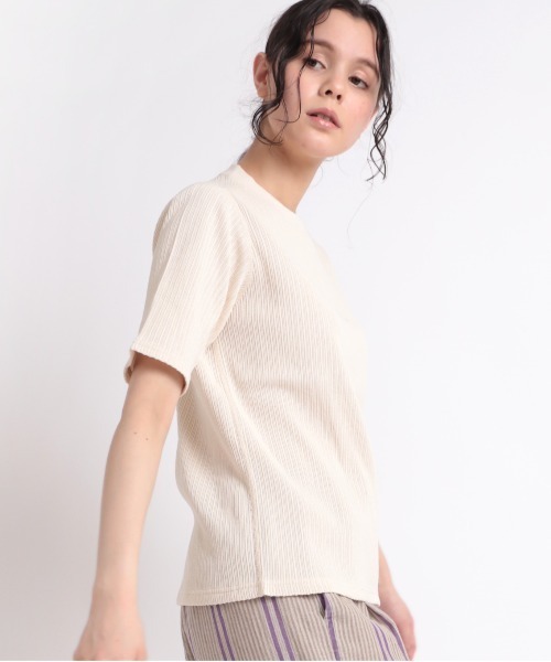 tシャツ M1850 針抜きリブ半袖Ｔ レディース リブニット レディース 半袖 tシャツ カットソー トップス