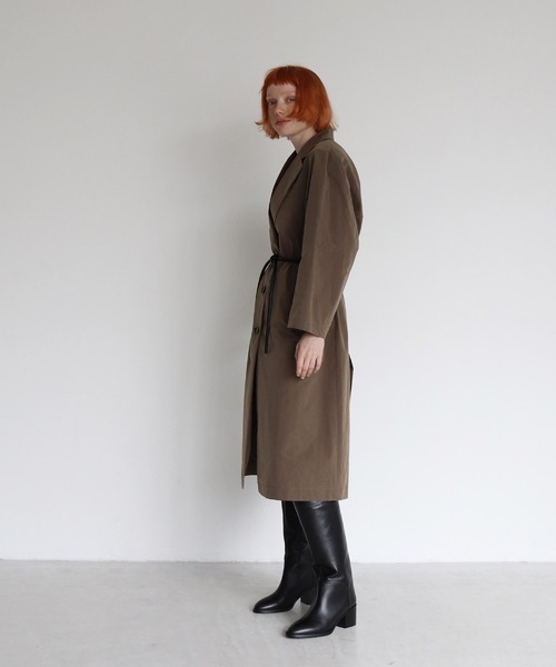 トラサルデイー　レンガ色　コート DRESSLAVE ステンカラーコート コート powdery weather cross