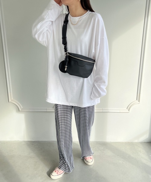 プリーツパンツ パンツ ギンガムチェックプリーツワイドパンツ レディース