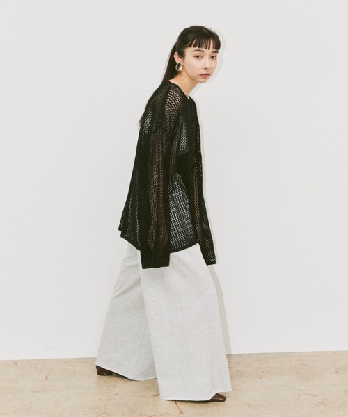 ニット linen like mesh knit tops / リネンライクメッシュニット 