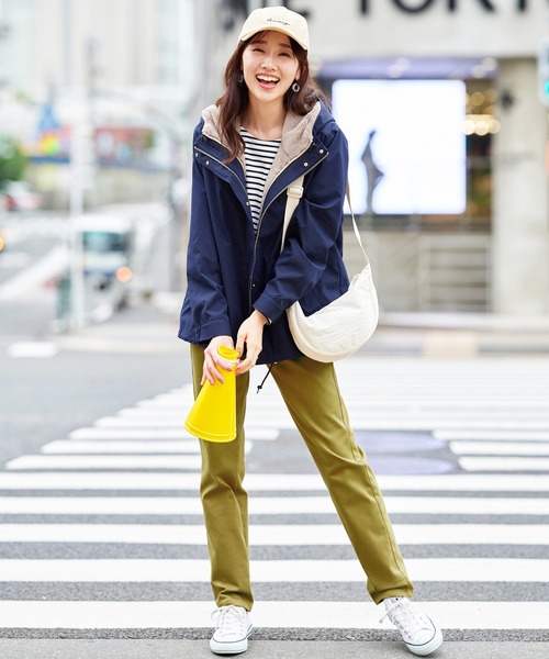BELLUNA パンツ 静電防止蓄熱綿サテンカラーパンツ股下74cm