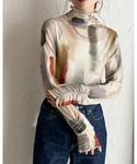 tシャツ ニュアンス柄長袖メッシュパワーネット...の詳細画像2