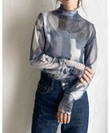 tシャツ ニュアンス柄長袖メッシュパワーネット...の詳細画像4